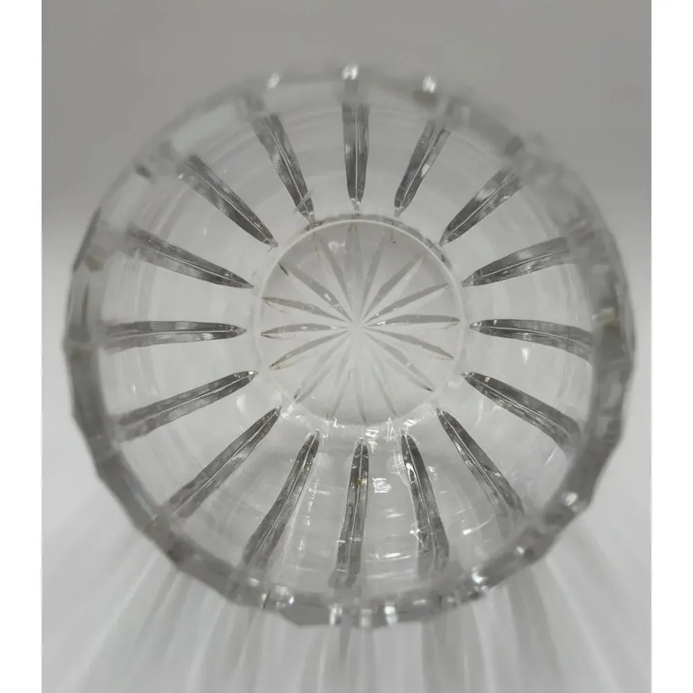 Lead Crystal Vertical Vase 7.5” By 6” With 4” Heavy vintage
